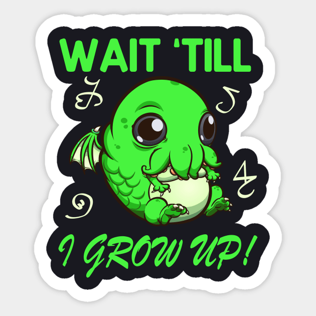 Funny cute Baby Cthulhu Sticker by Foxxy Merch